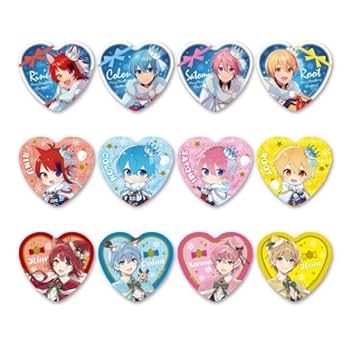 すとぷり　莉犬　7周年缶バッチ　デフォ　ハートの缶バッチ 莉犬くん 7周年 ハート缶バッジ 白衣装 ハナミライ デフォ